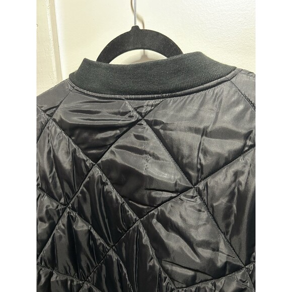 Vintage Delf USA Y2K Black Quilted Bomber Jacket Men’s Size 2xl Full Zip - Picture 5 of 9